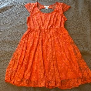 Orange lace dress XL
